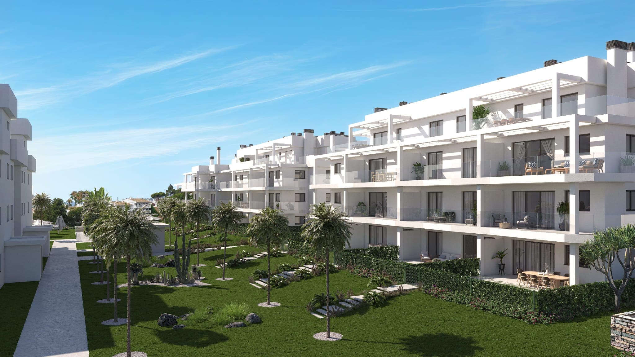 Világos tengerparti apartmanok üdülőhelyi stílusú kényelemmel Mijas Costa szívében