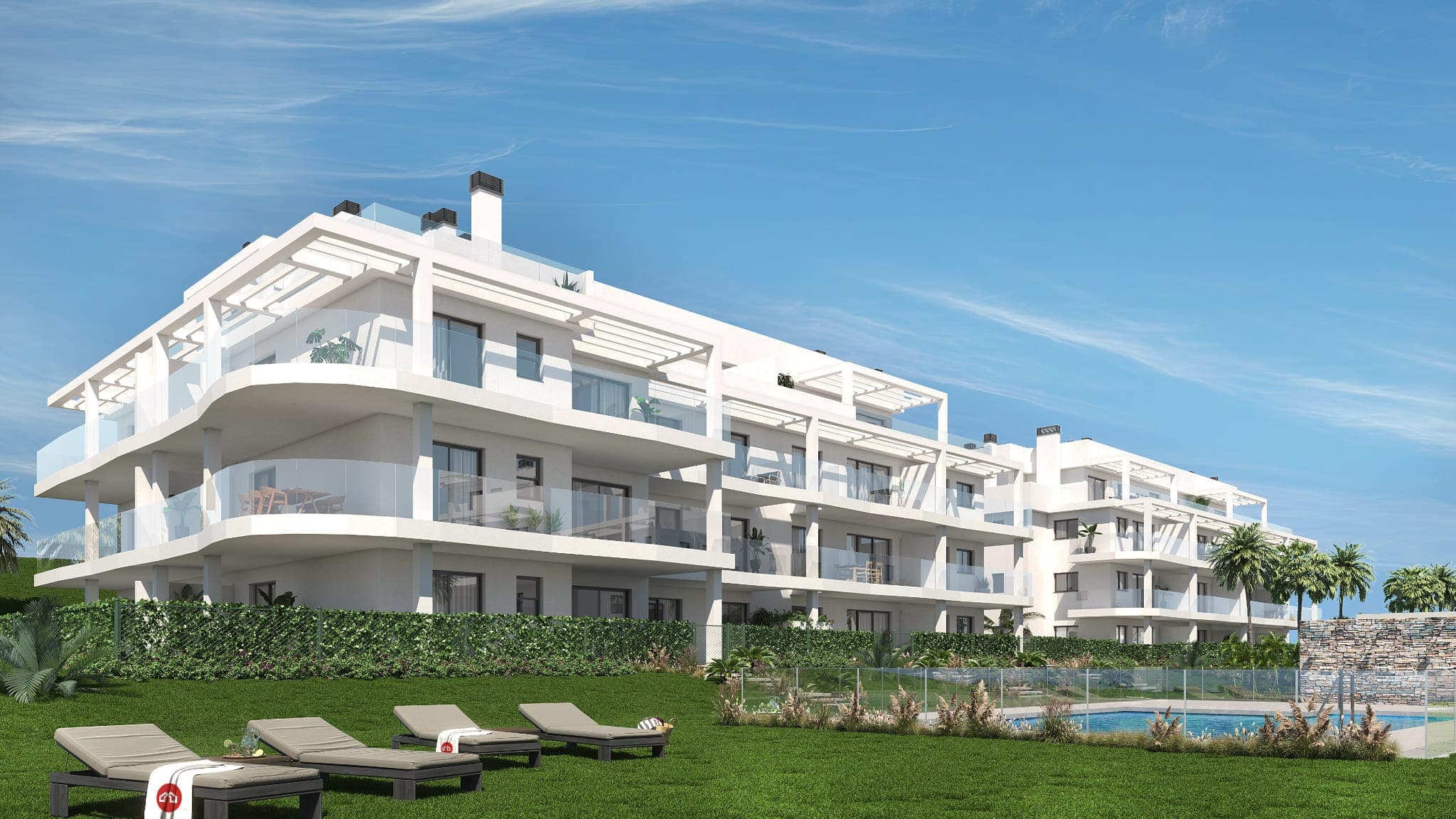 Világos tengerparti apartmanok üdülőhelyi stílusú kényelemmel Mijas Costa szívében